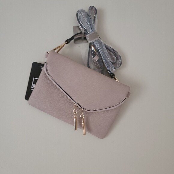 MIA K PINK CROSSBODY MAUVE PURSE GOLD TONE ACCENTS‎ - Picture 12 of 14